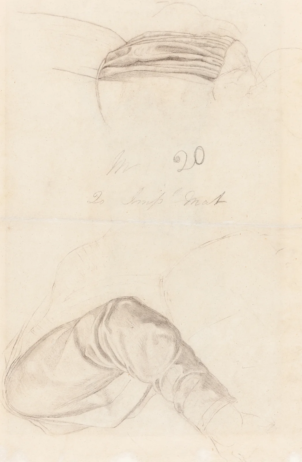 Two Drapery Studies (verso) av Ford Madox Brown