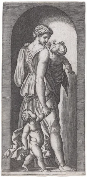 Charity av Marcantonio Raimondi