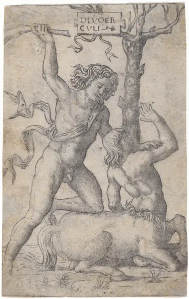 Hercules and Nessus av Marcantonio Raimondi