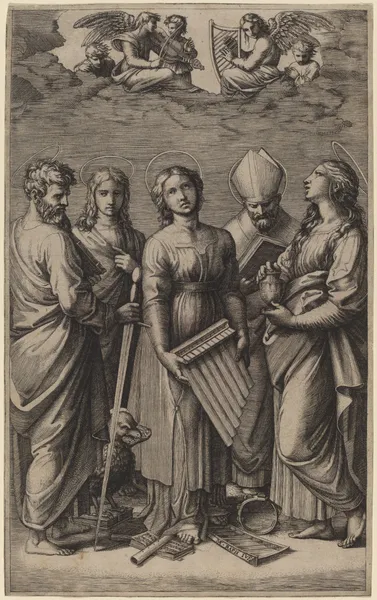 Saint Cecilia av Marcantonio Raimondi
