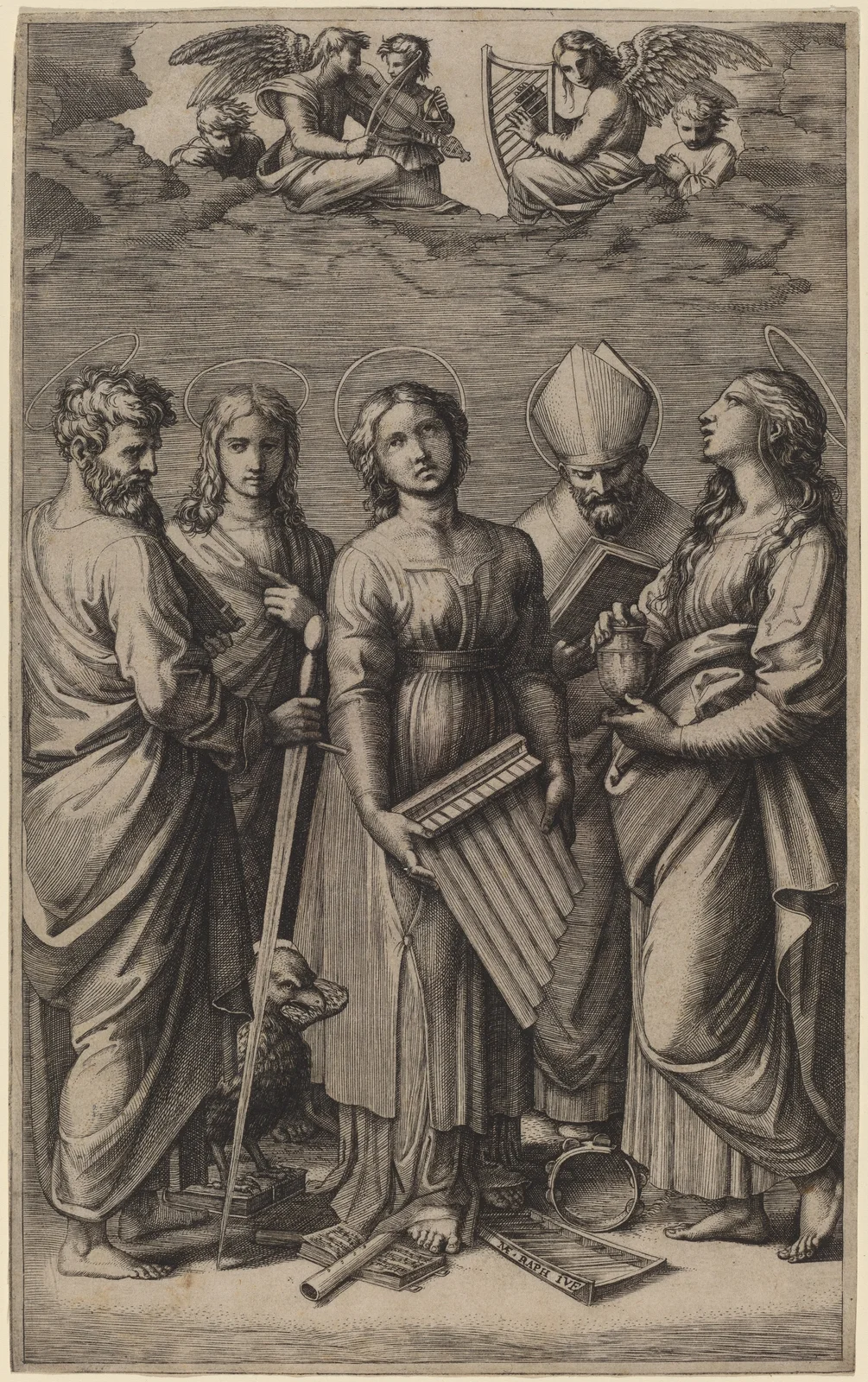 Saint Cecilia av Marcantonio Raimondi