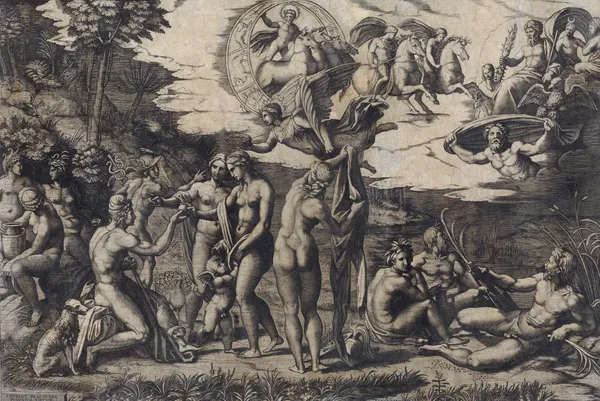 The Judgment of Paris av Marcantonio Raimondi
