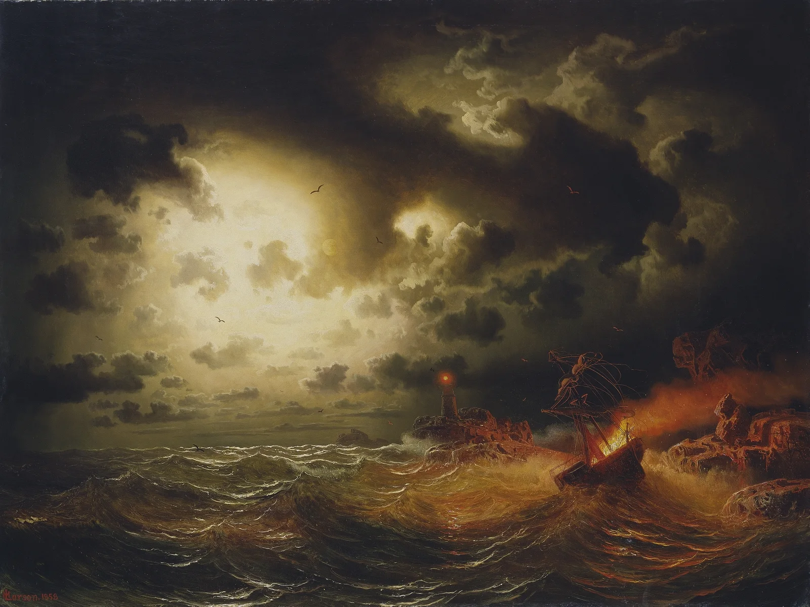 Burning Steamer av Marcus Larson