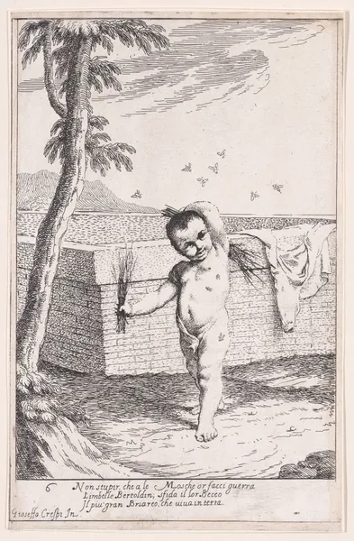 Plate 12; Bertoldino whipping himself to kill flies av Giuseppe Maria Crespi