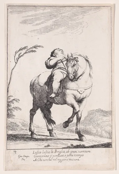 Plate 18; Cacasenno on horseback av Giuseppe Maria Crespi