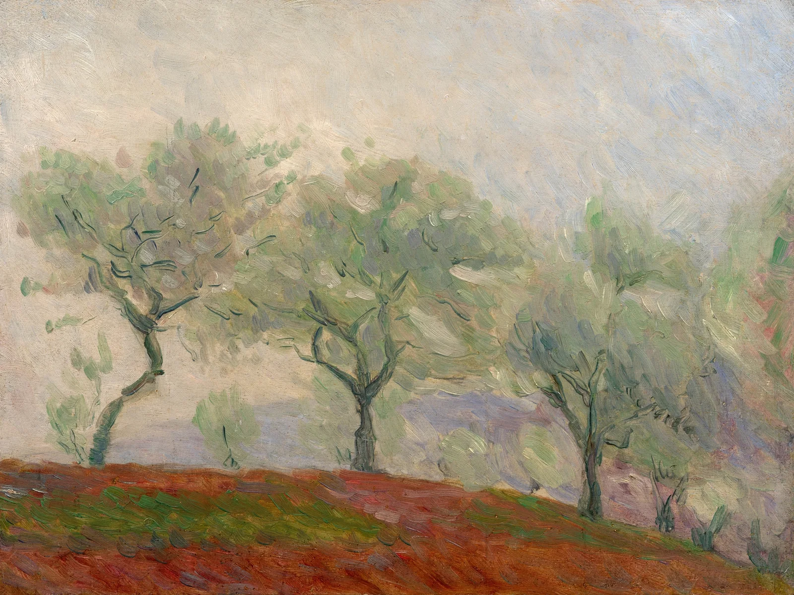 Landscape with trees av Marie Bracquemond