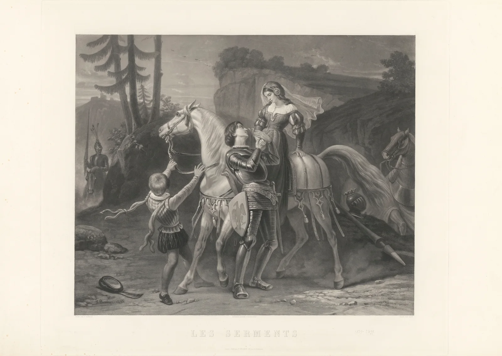 Les Serments (after Félix-Joseph Barrias) av Jean-Pierre-Marie Jazet