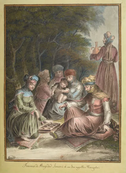 Femmes de Bagdad Jouant à un Jeu appellé Mangala av François-Marie Rosset