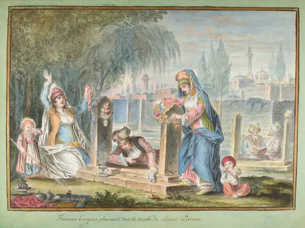 Femmes Turques pleurant sur la tombe de leurs parents av François-Marie Rosset