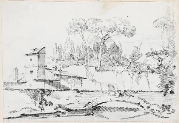 View of the Prato of the Villa Borghese av Joseph-Marie Vien