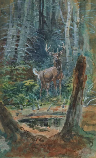 Deer In The Dell av Charles Marion Russell
