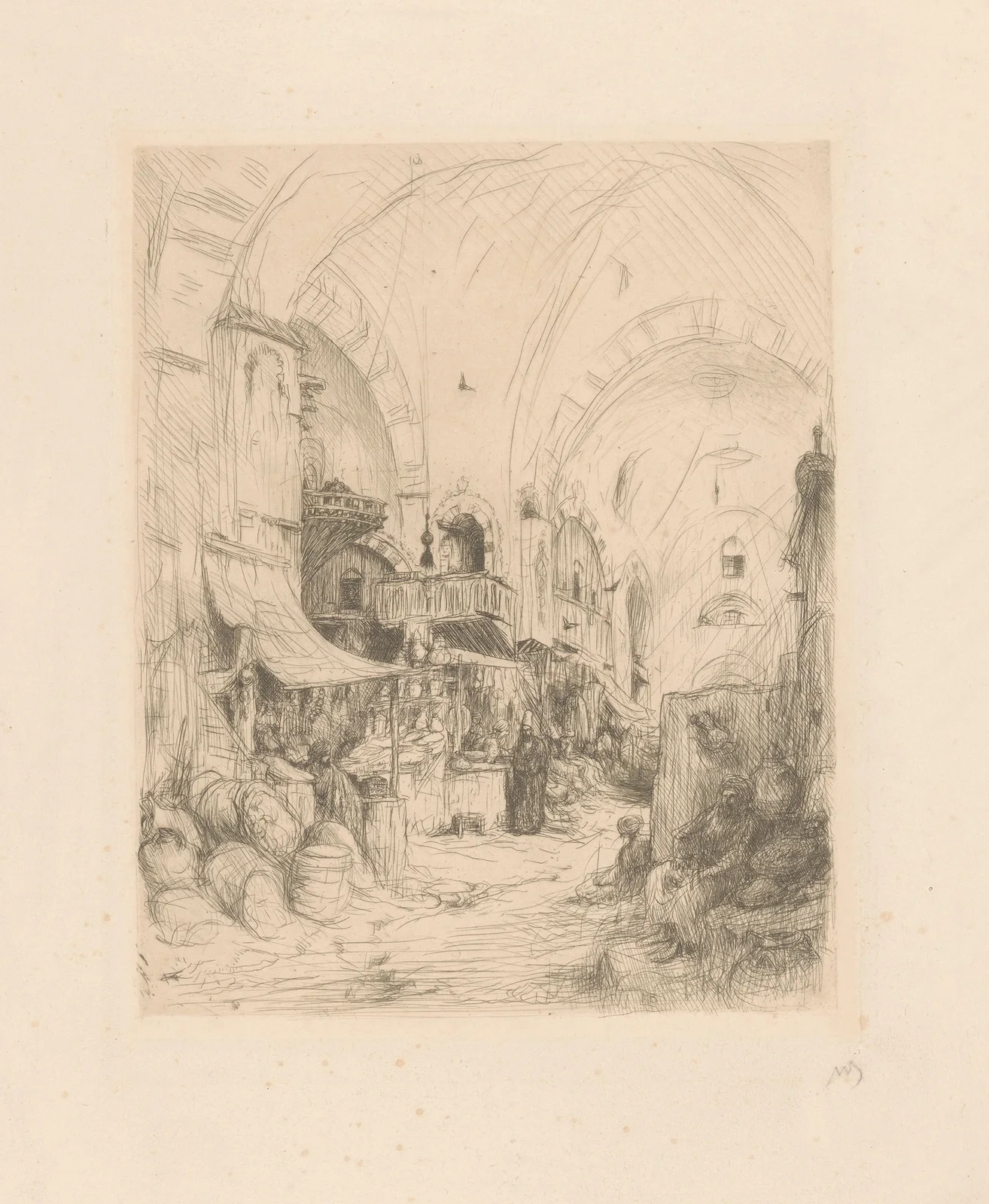 Bazaar in Constantinopel av Marius Bauer