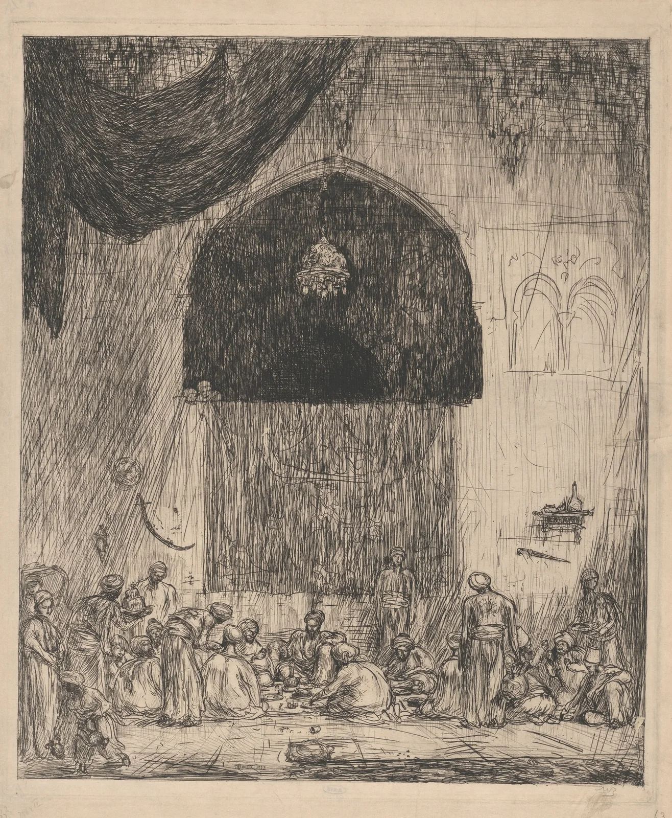Etende, oosterse mannen av Marius Bauer