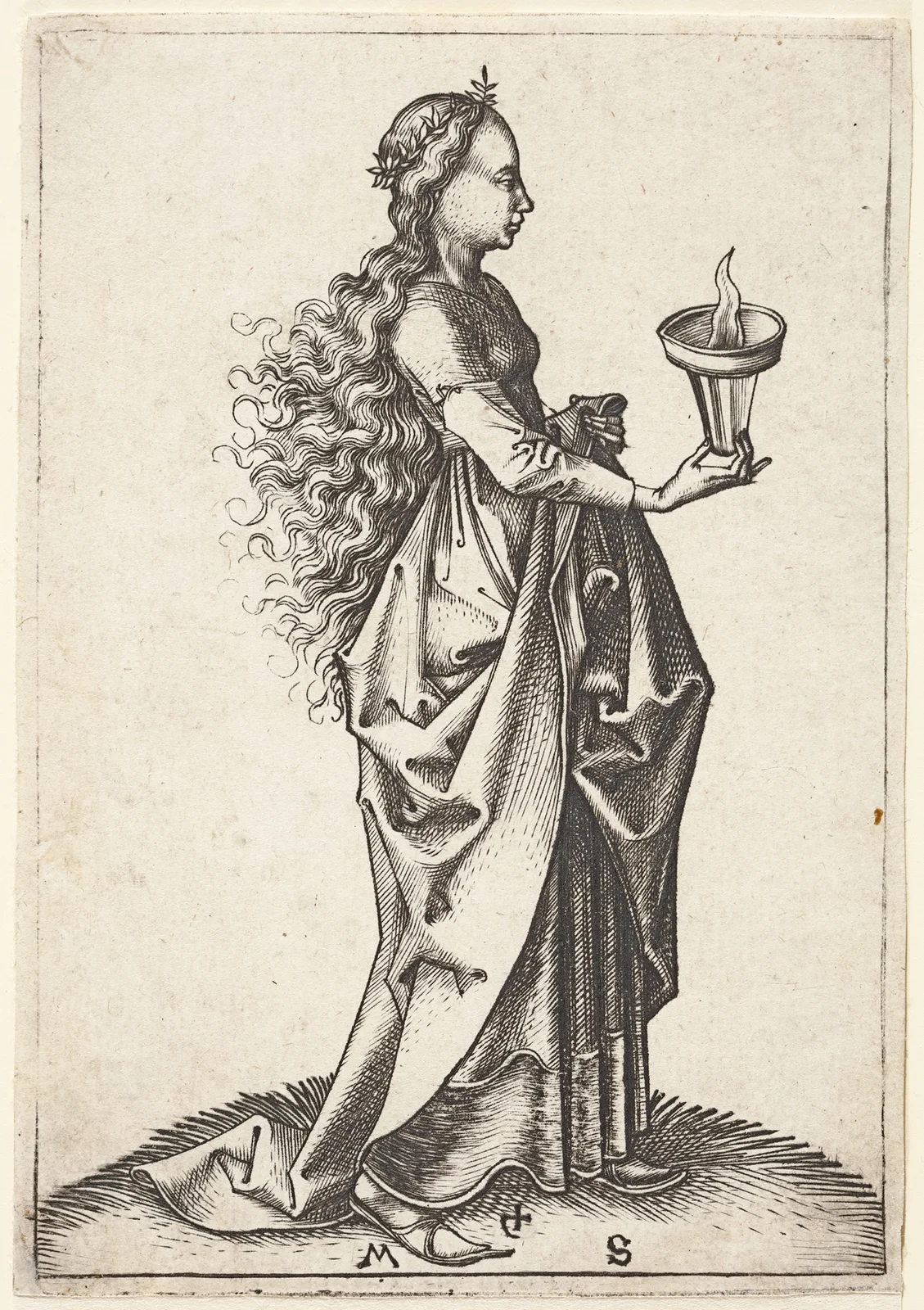 The fifth wise Virgin av Martin Schongauer