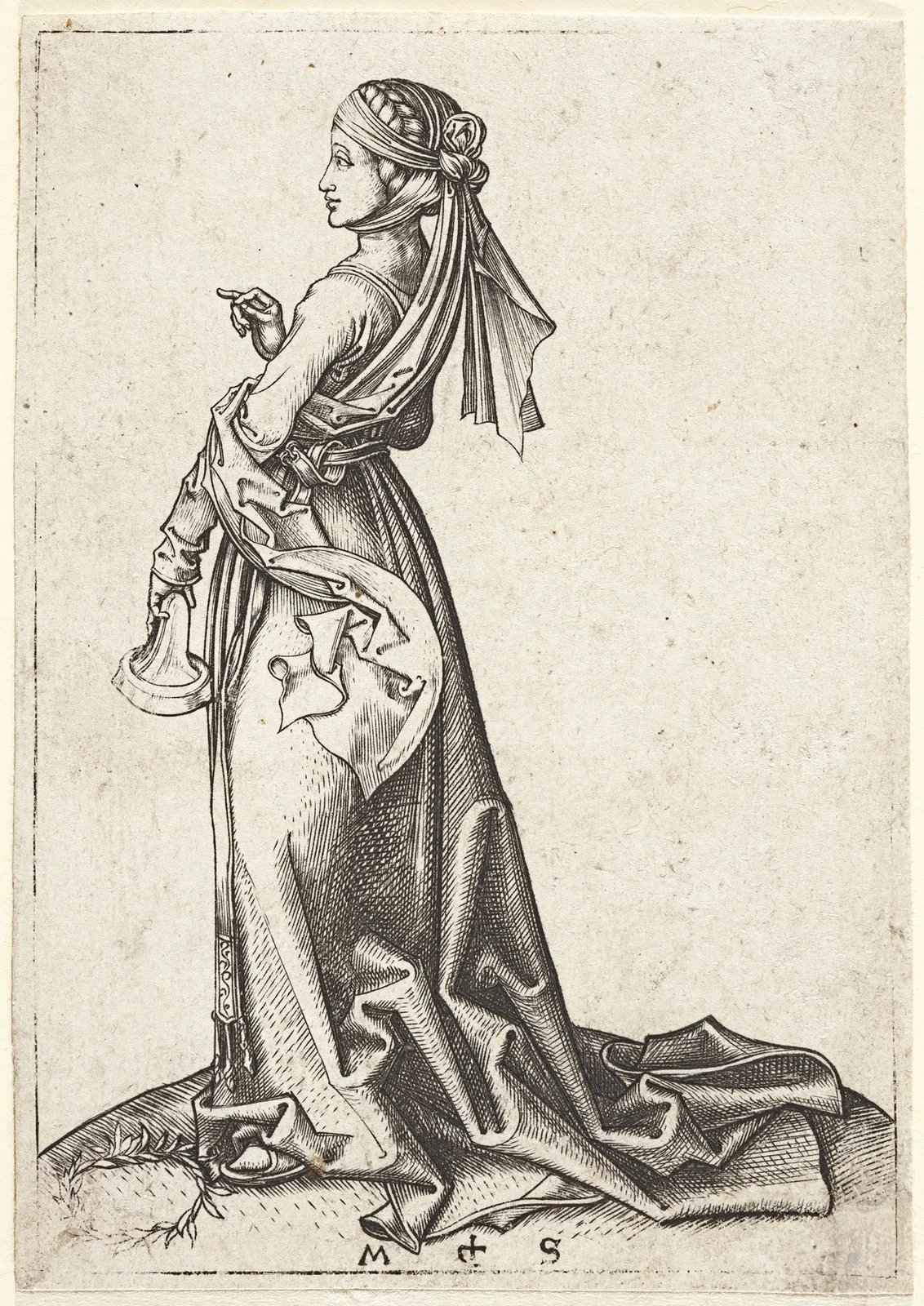 The first foolish Virgin av Martin Schongauer