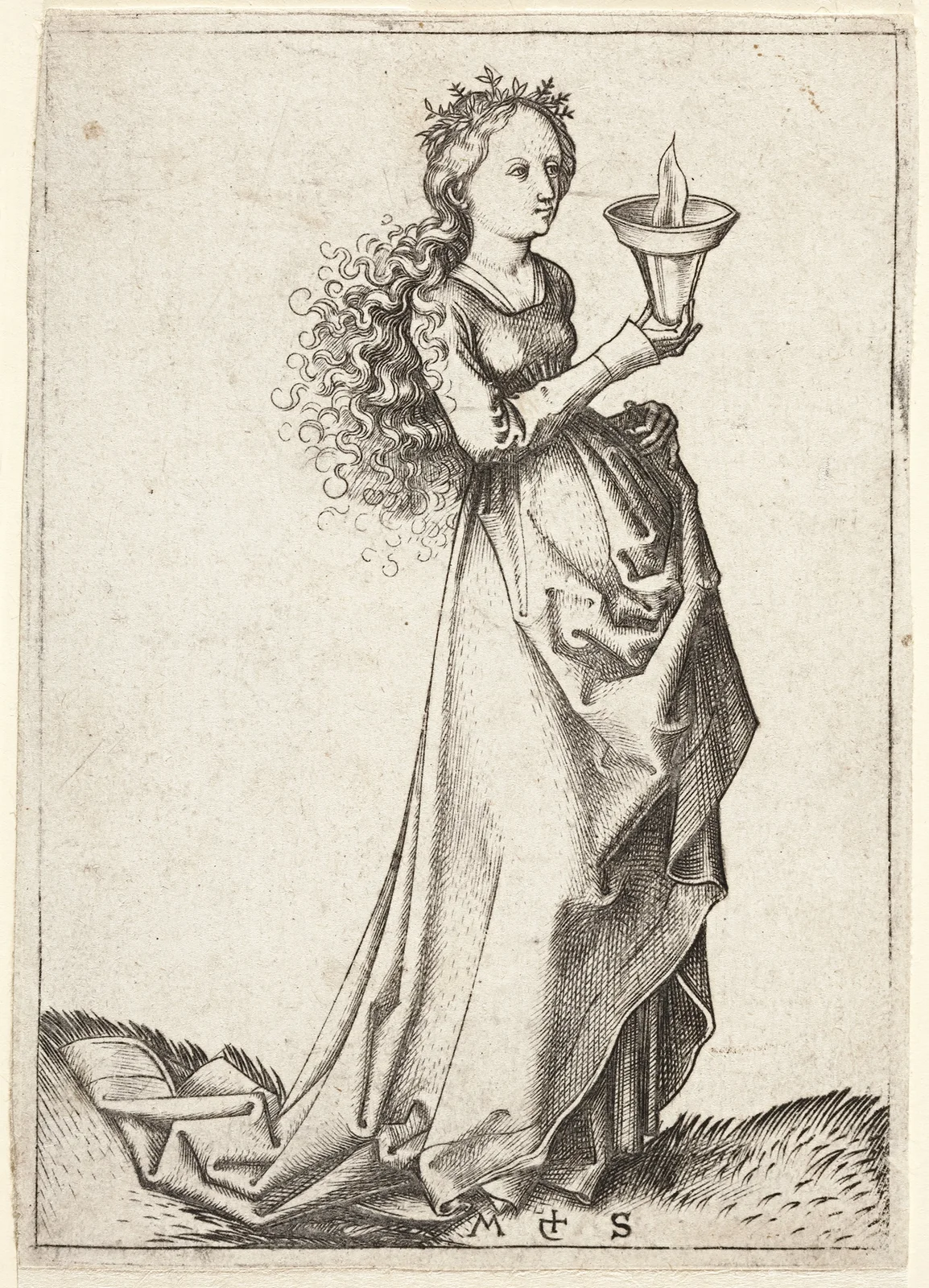 The first wise Virgin av Martin Schongauer