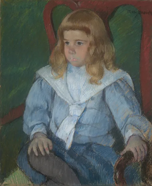 Boy with Golden Curls (Portrait of Harris Whittemore, Jr., B.A. 1918) av Mary Cassatt