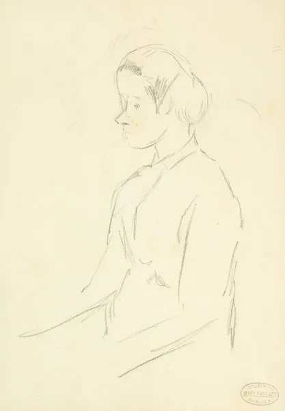 Femme assise de profil av Mary Cassatt