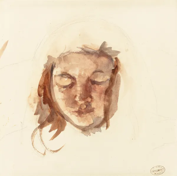 Portrait Study of Young Girl av Mary Cassatt