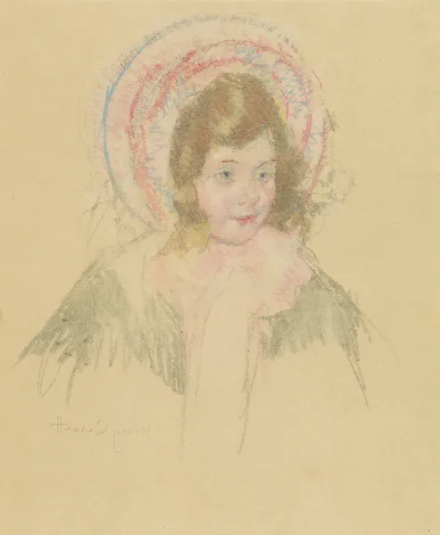 Sara Wearing a Bonnet and Coat av Mary Cassatt
