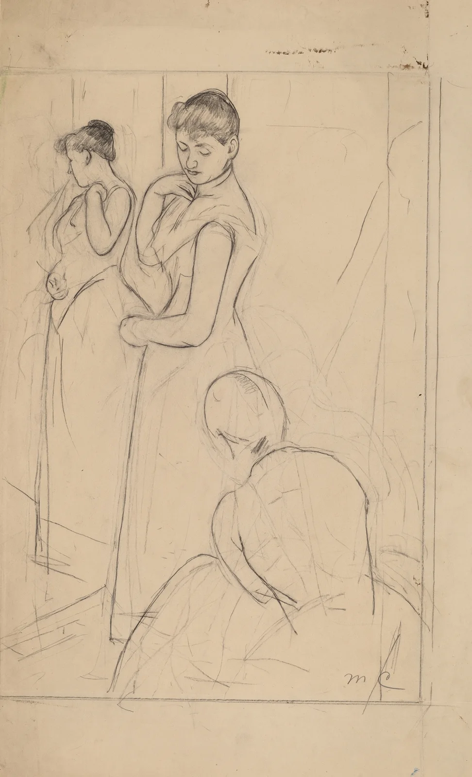 The Fitting (recto) av Mary Cassatt
