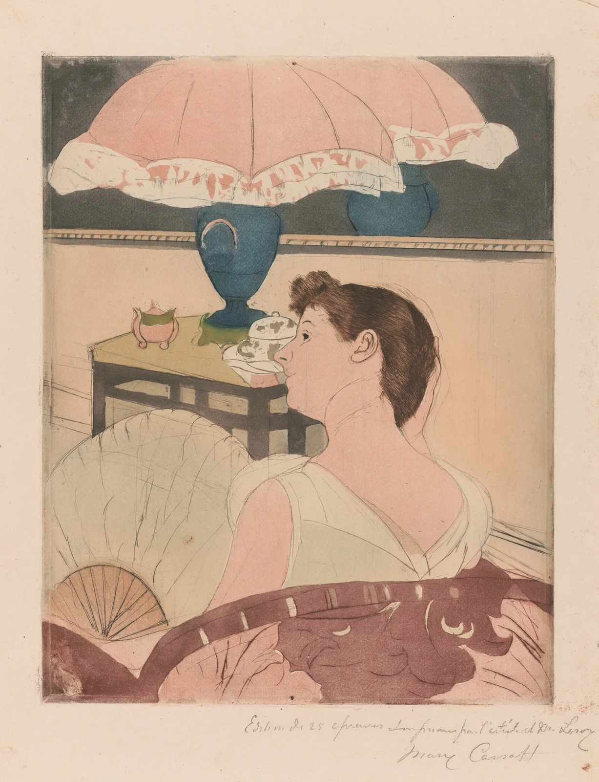 The lamp av Mary Cassatt