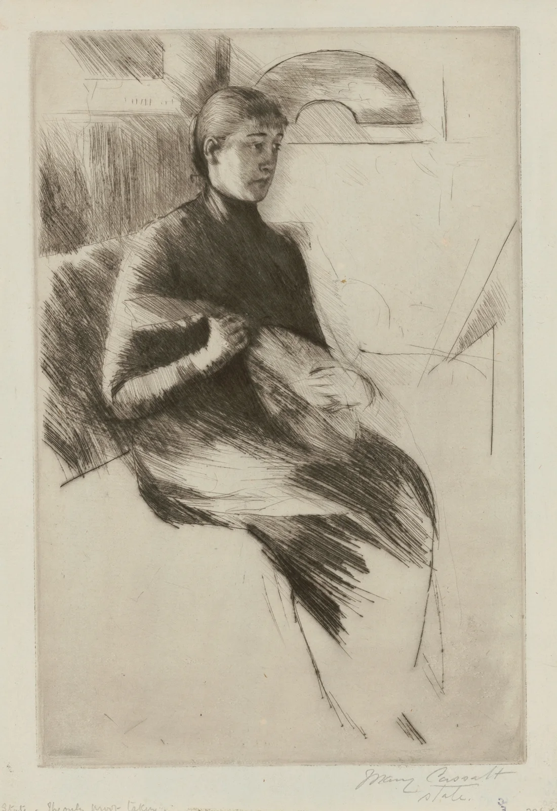 The mandolin player av Mary Cassatt