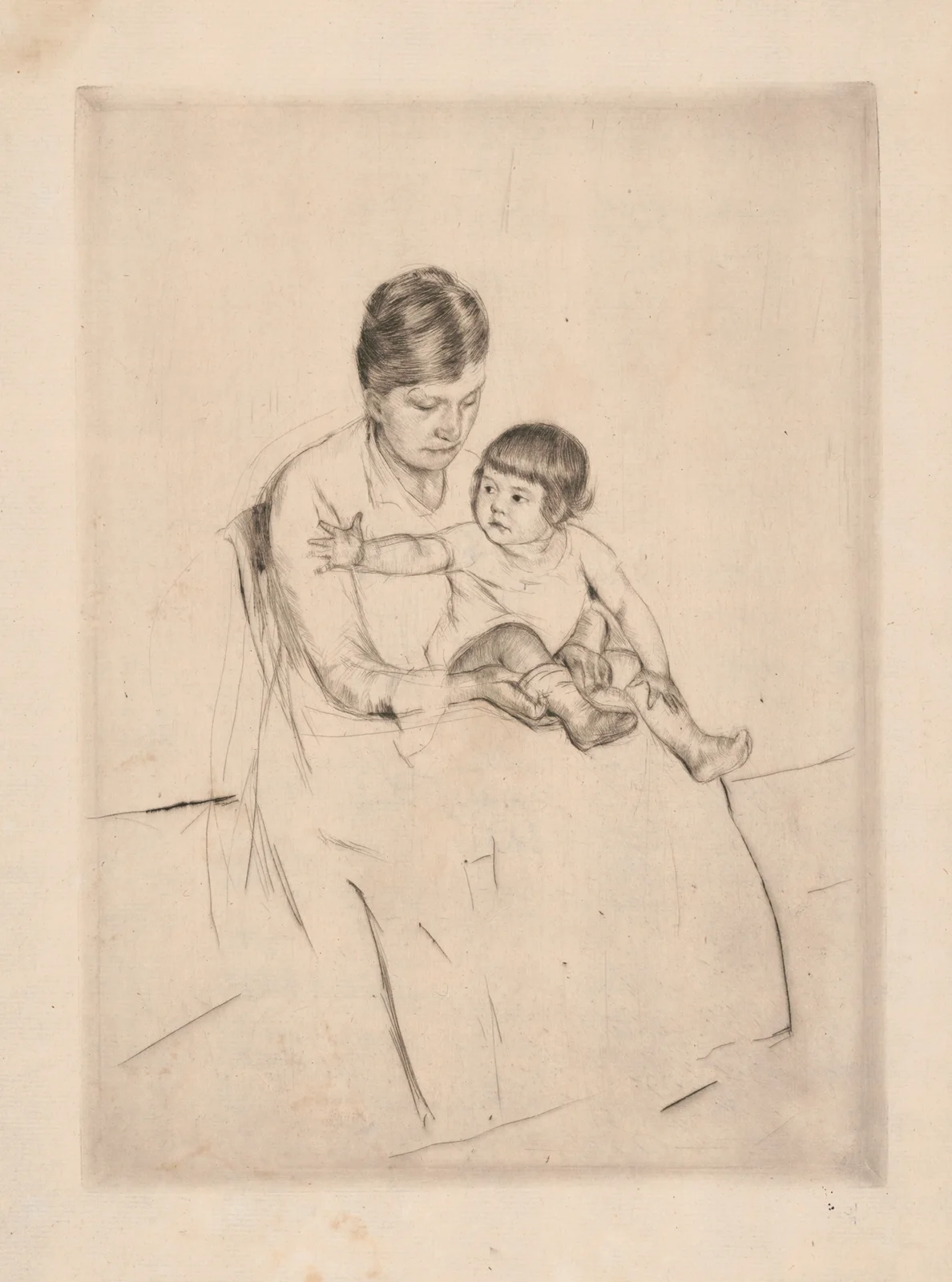The stocking av Mary Cassatt