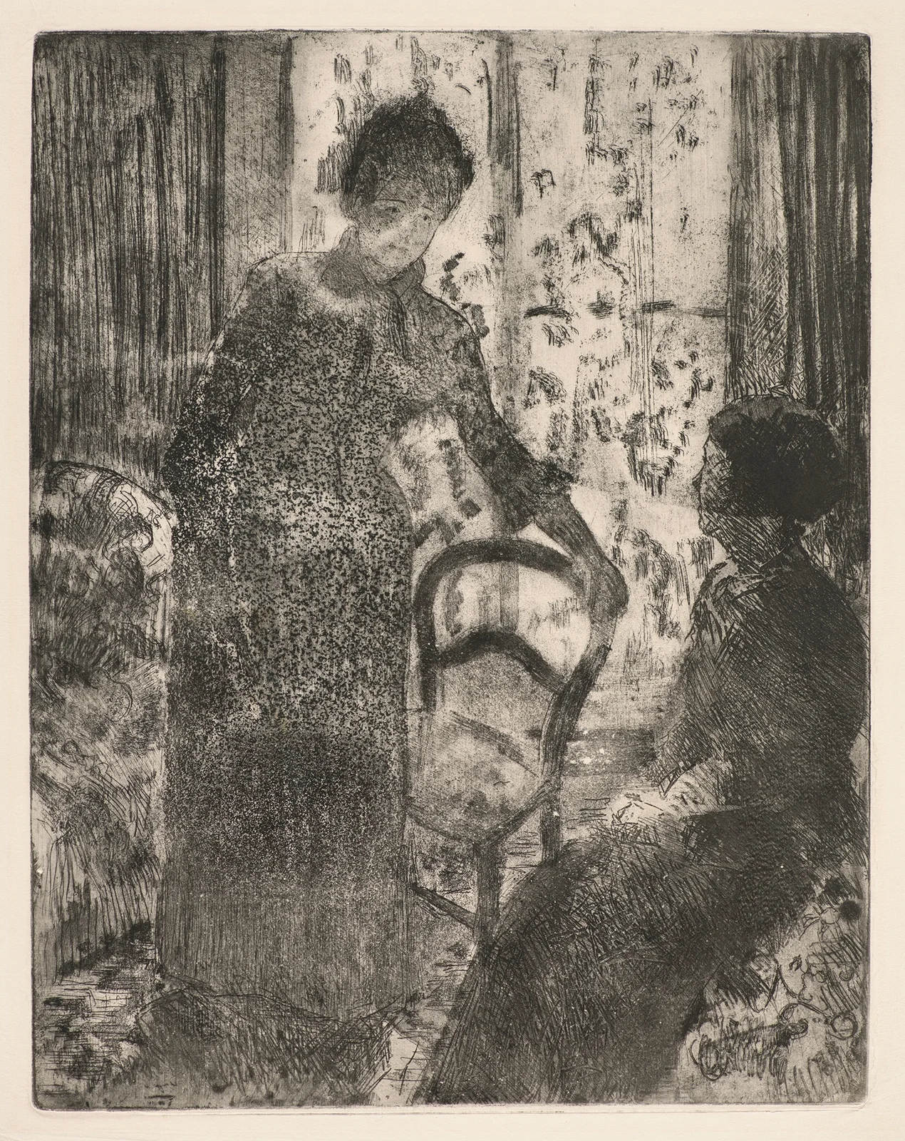 THE VISITOR av Mary Cassatt