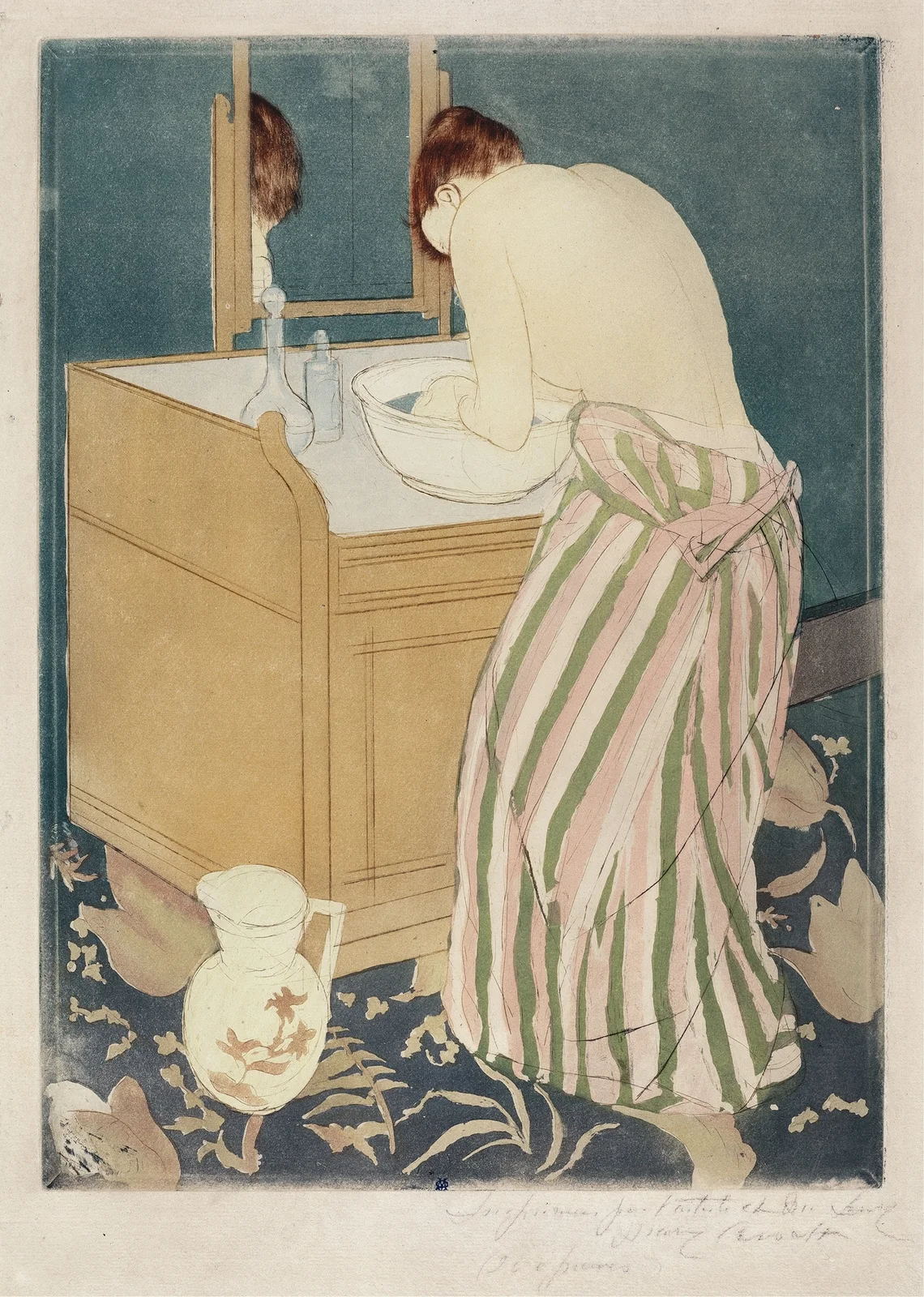 Woman Bathing av Mary Cassatt
