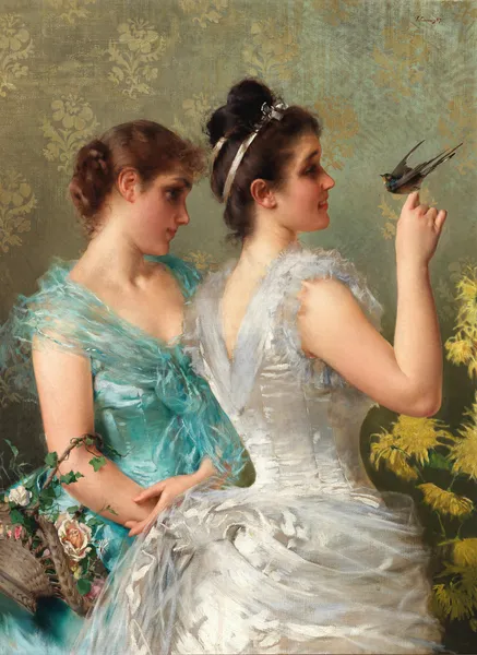 A feathered Friend av Vittorio Matteo Corcos