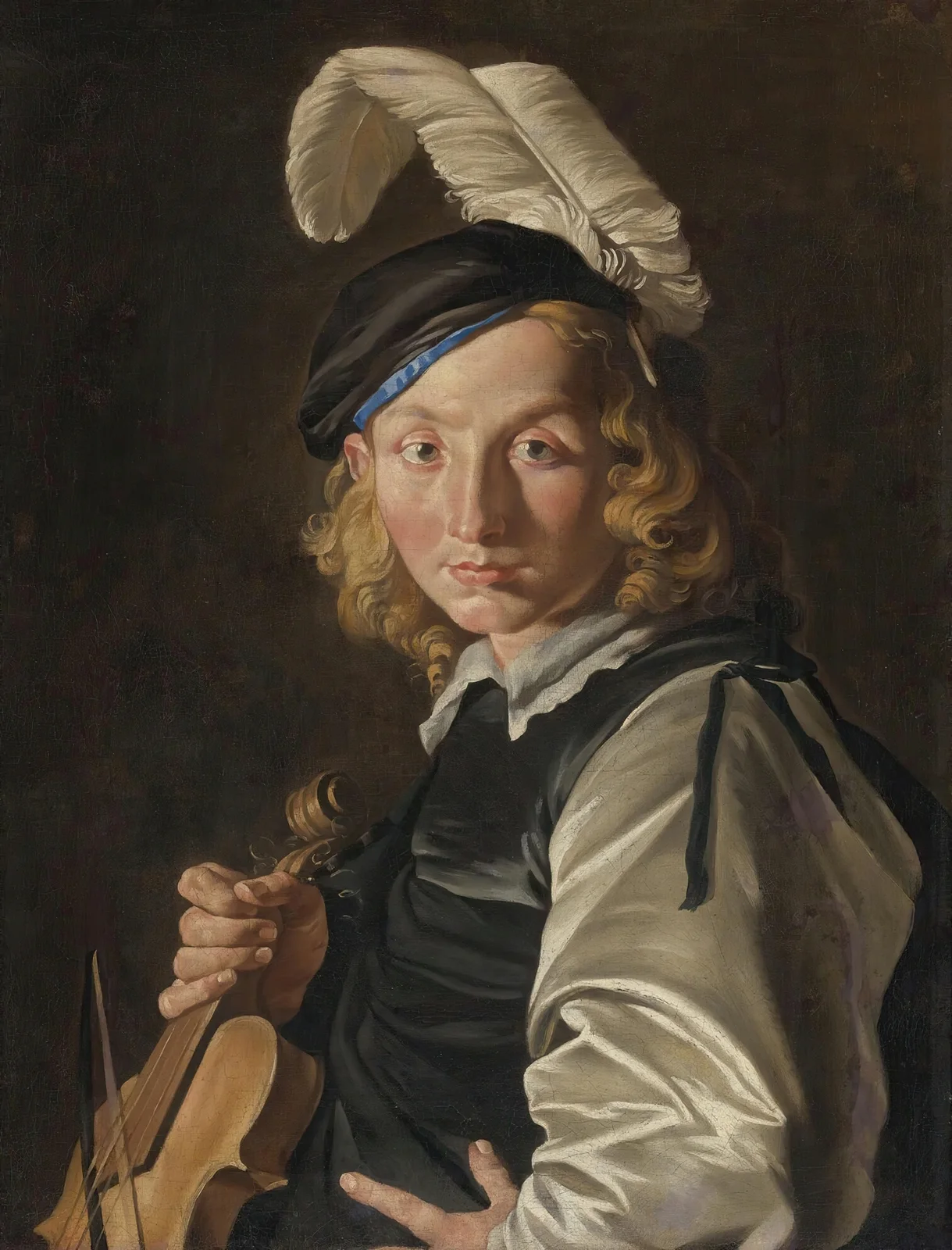 Young Man With A Fiddle av Matthias Stom