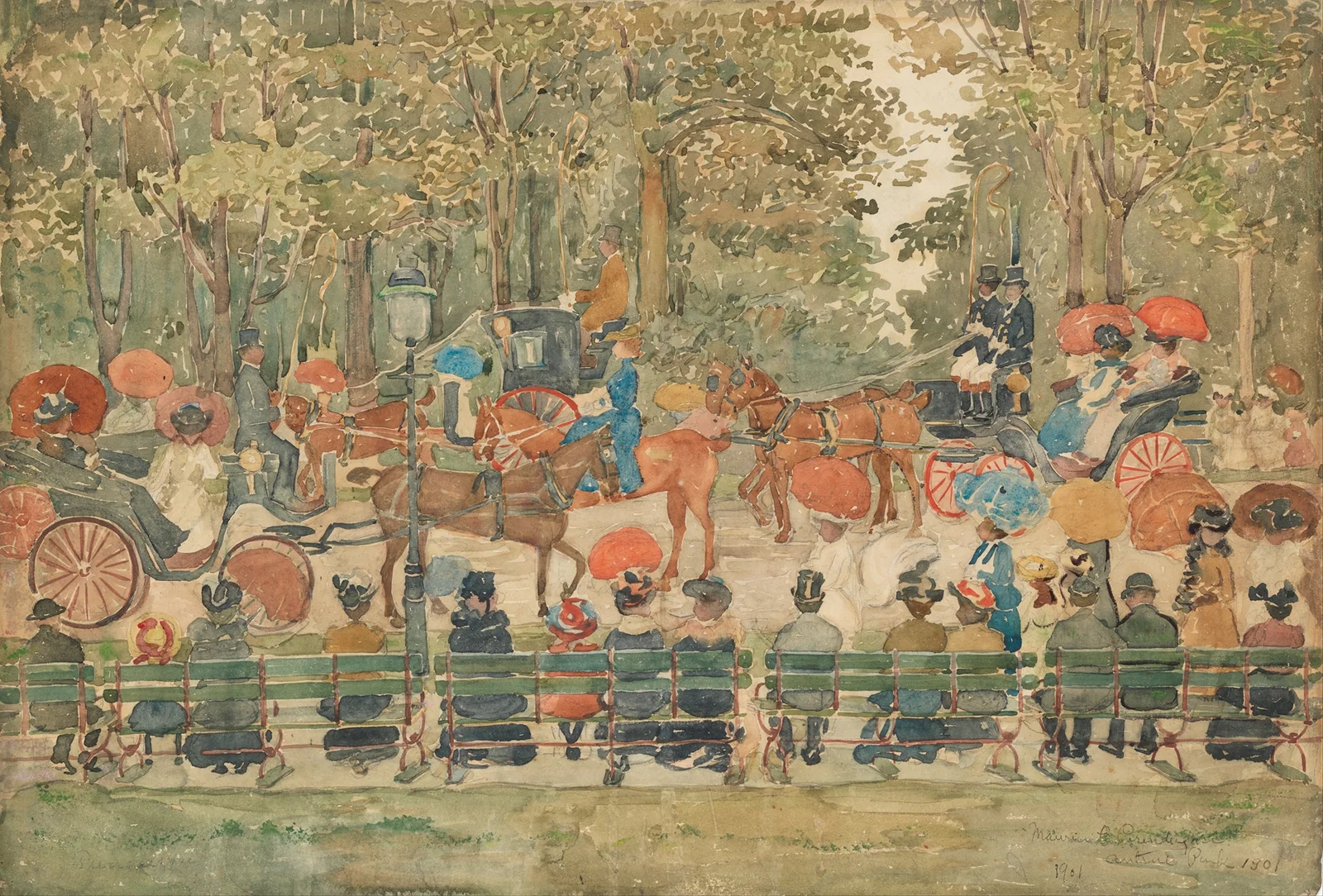 Central Park, 1901 av Maurice Prendergast