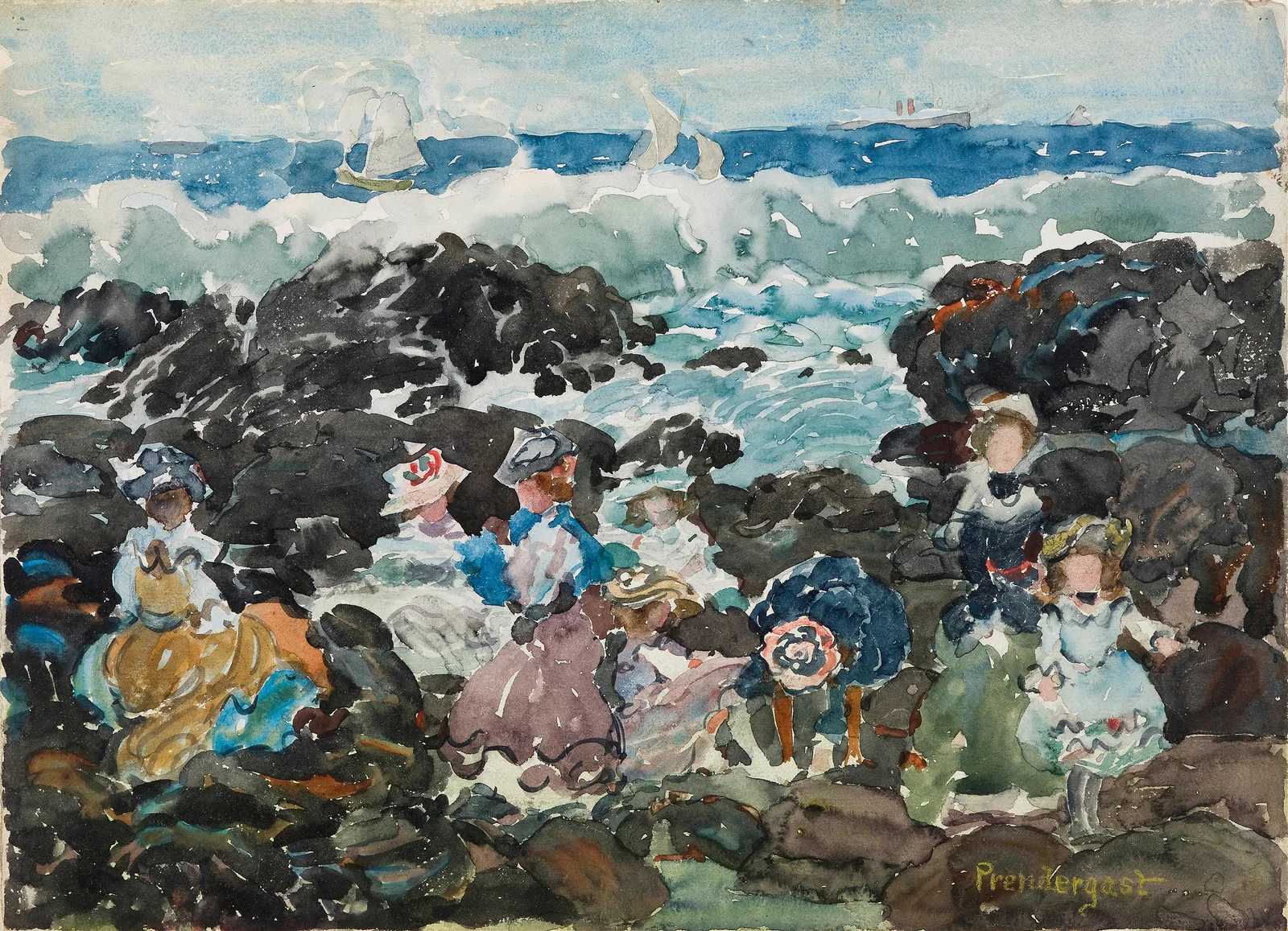 Surf, Cohasset (c.1900–5) av Maurice Prendergast