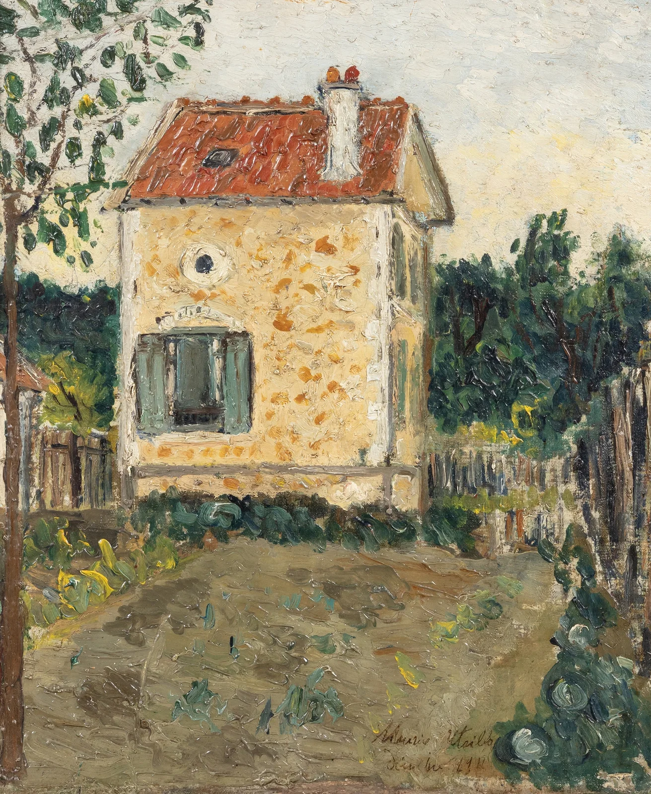 La petite maison à Pierrefitte (Seine-Saint-Denis) av Maurice Utrillo