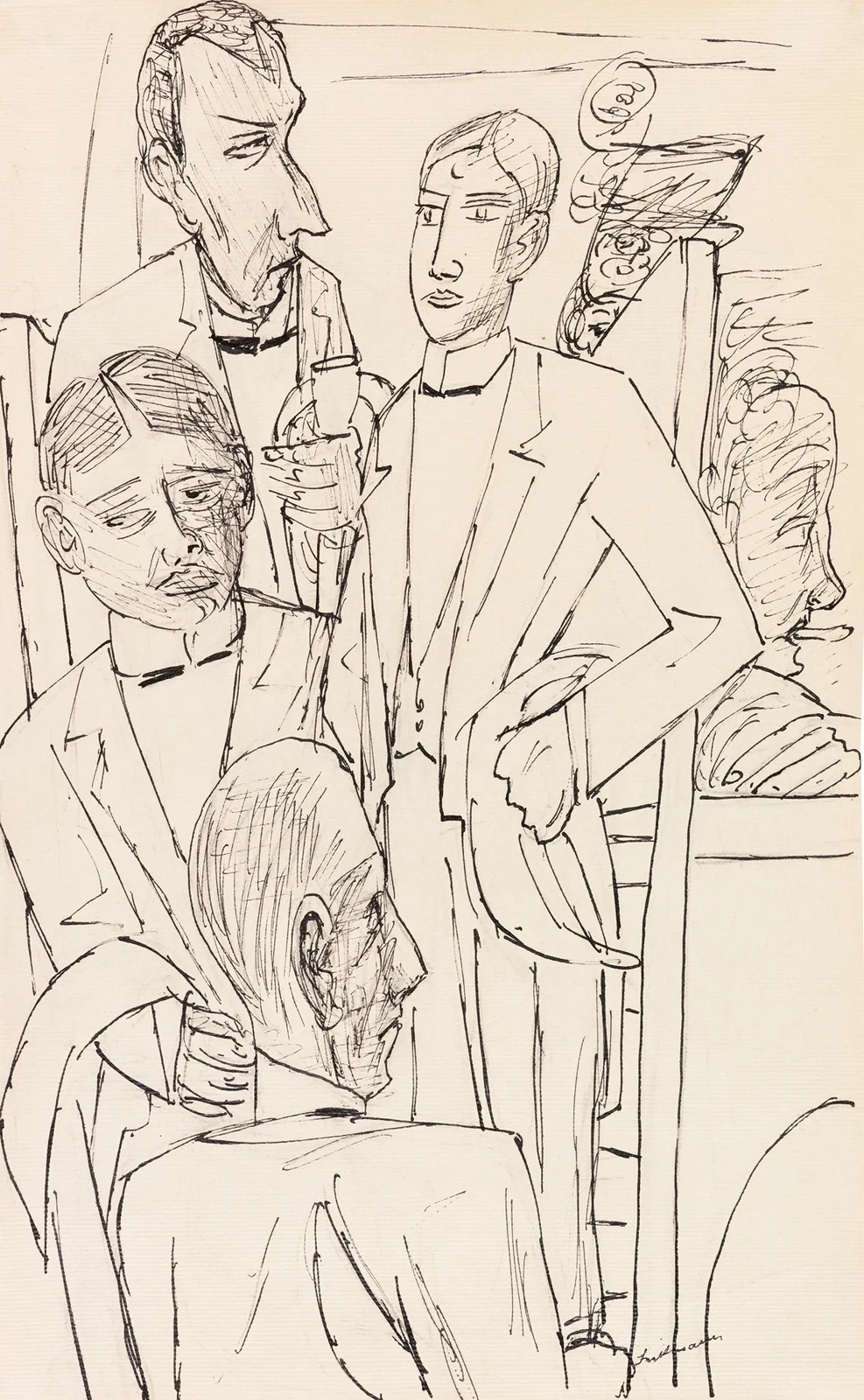 Die großen Kellner av Max Beckmann