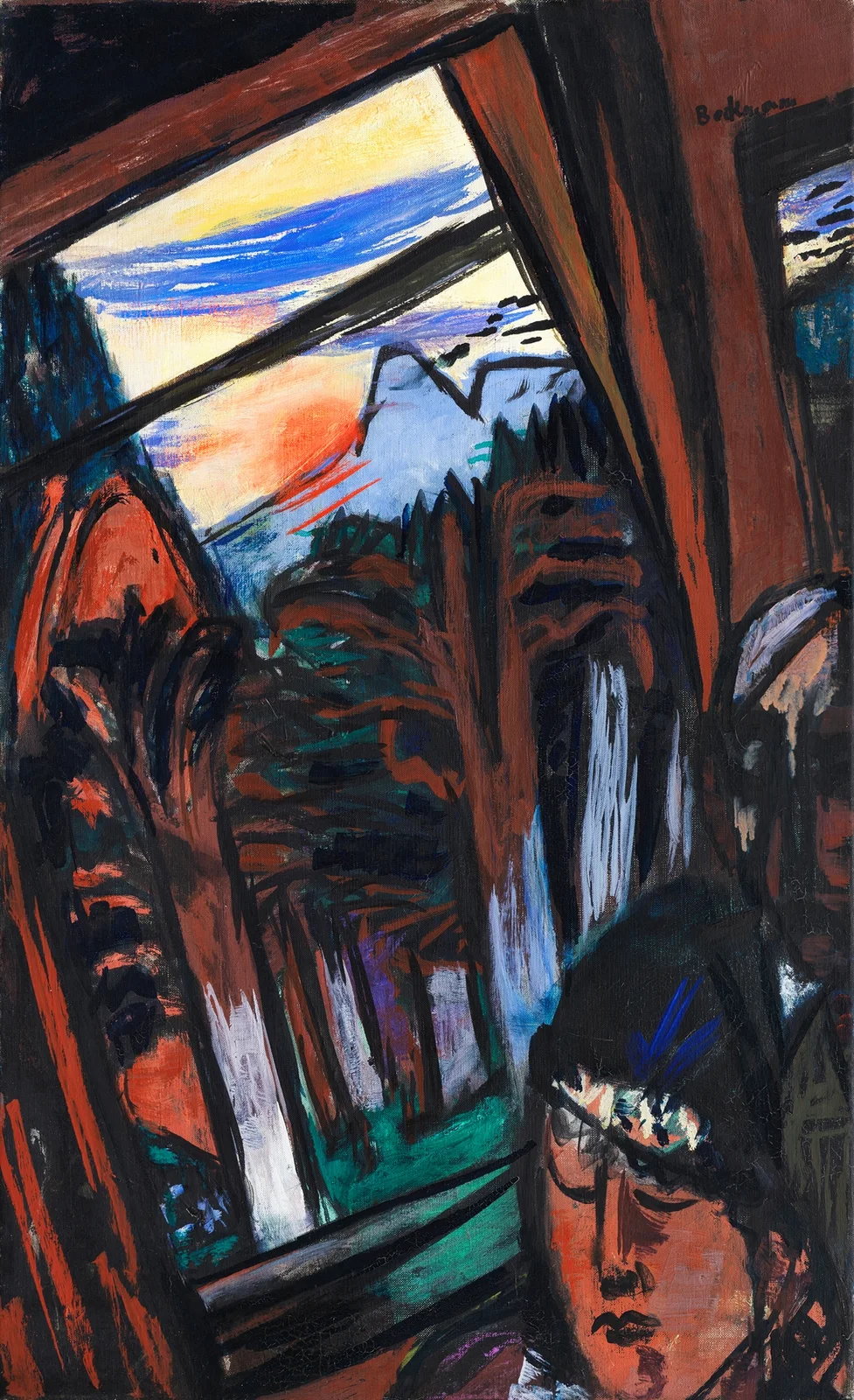 Drahtseilbahn in Baden-Baden (Bergbahn in Colorado) av Max Beckmann