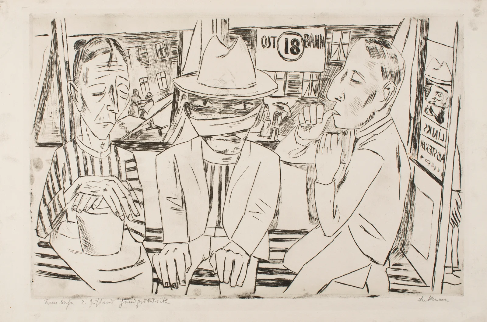In the Tram av Max Beckmann