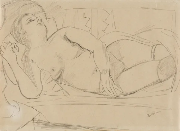Liegender weiblicher Akt av Max Beckmann