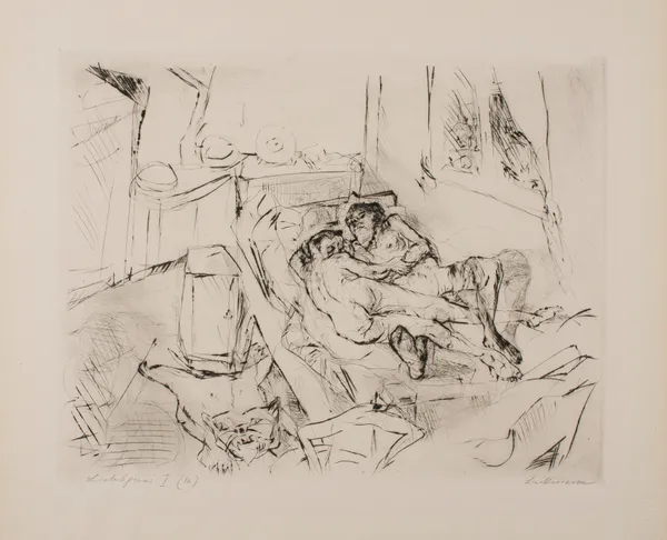 Lovers I, plate 4 from the portfolio ‘Faces’ av Max Beckmann