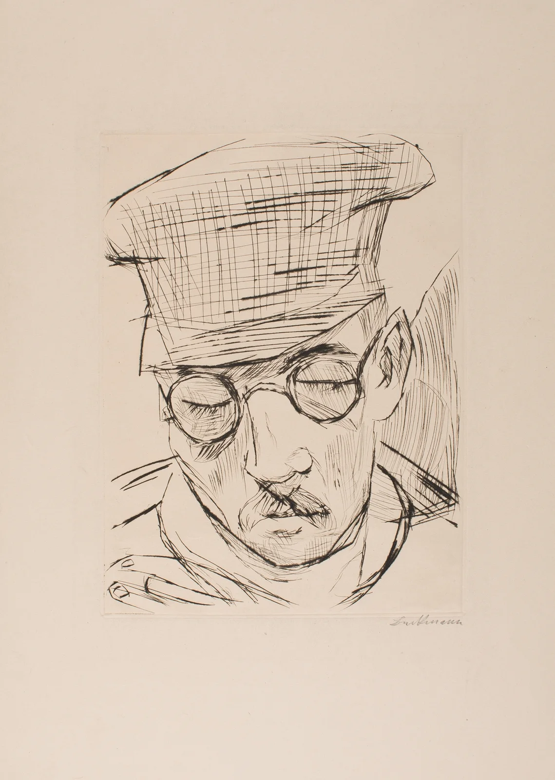 Man with Cap and Glasses av Max Beckmann