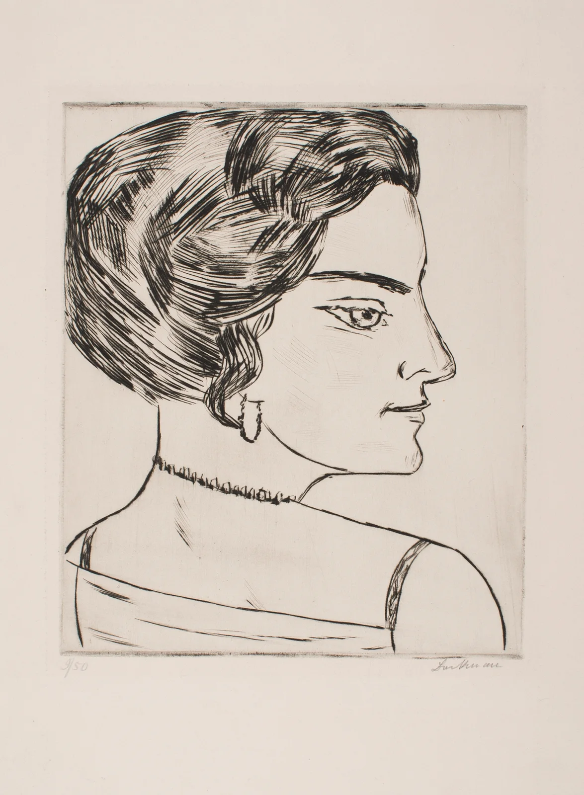 Naila in Profile (Portrait of ‘Frau H. M.’) av Max Beckmann
