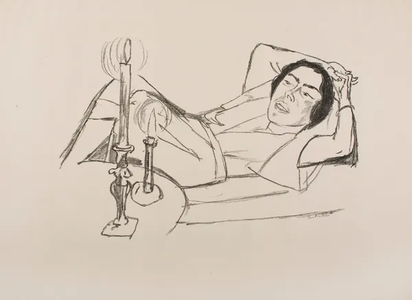 Reclining Woman (Portrait of Johanna Loeb) av Max Beckmann