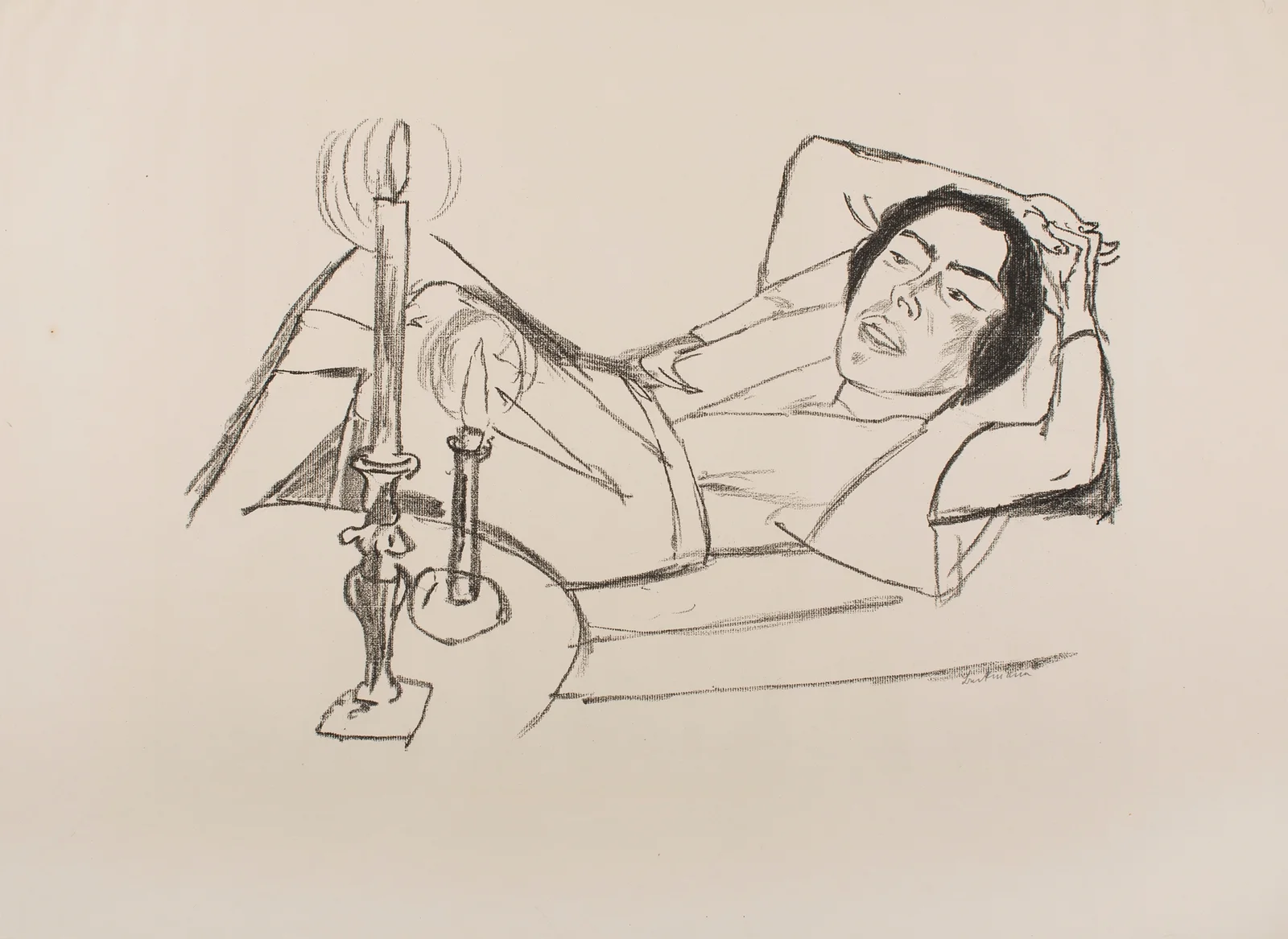 Reclining Woman (Portrait of Johanna Loeb) av Max Beckmann