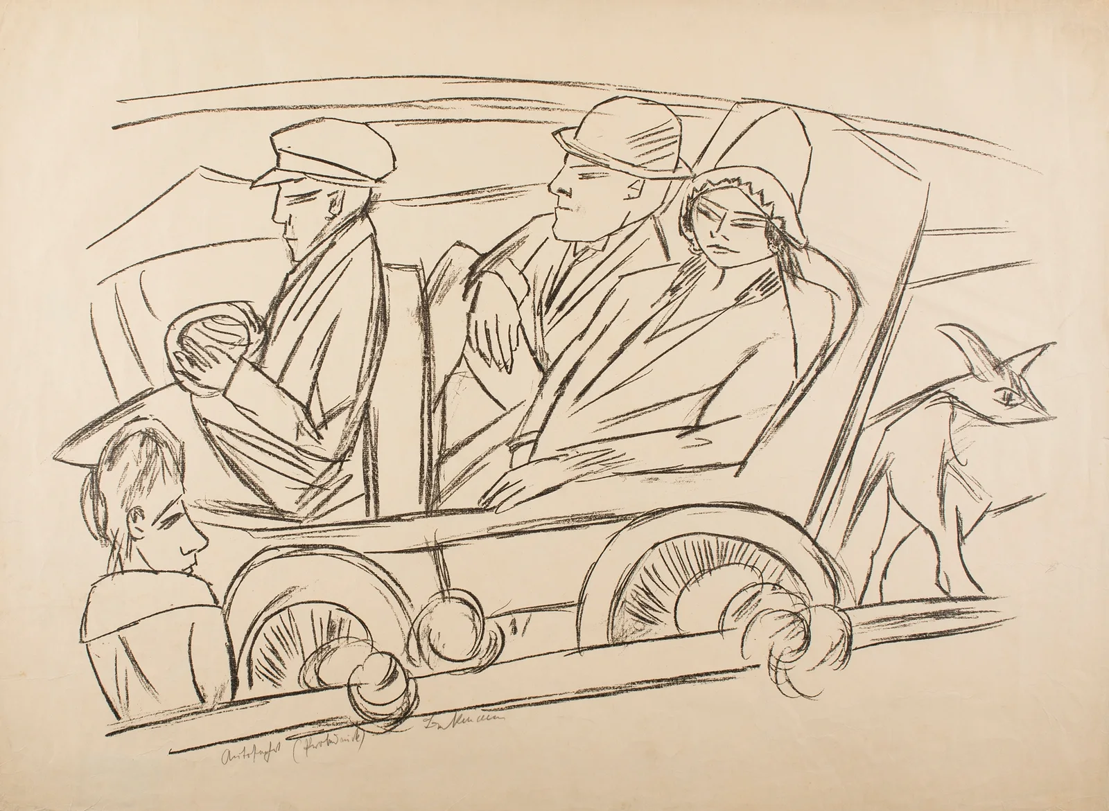 Self-Portrait in Car av Max Beckmann