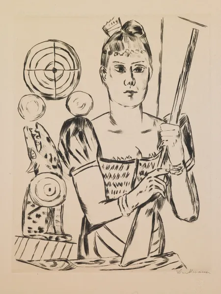 Shooting Gallery, plate 4 from the portfolio ‘Annual Fair’ av Max Beckmann