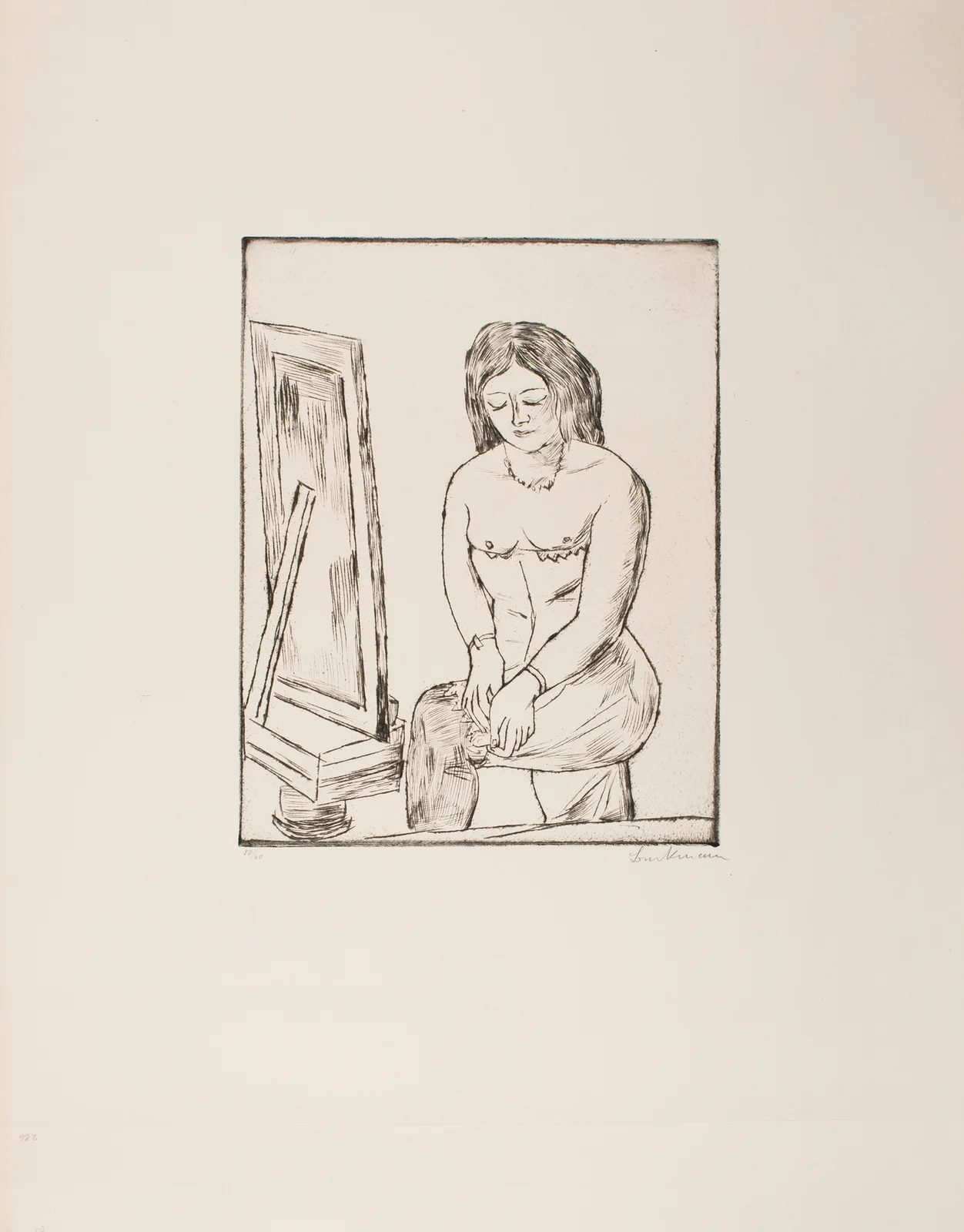 Toilette (Before the Mirror) av Max Beckmann
