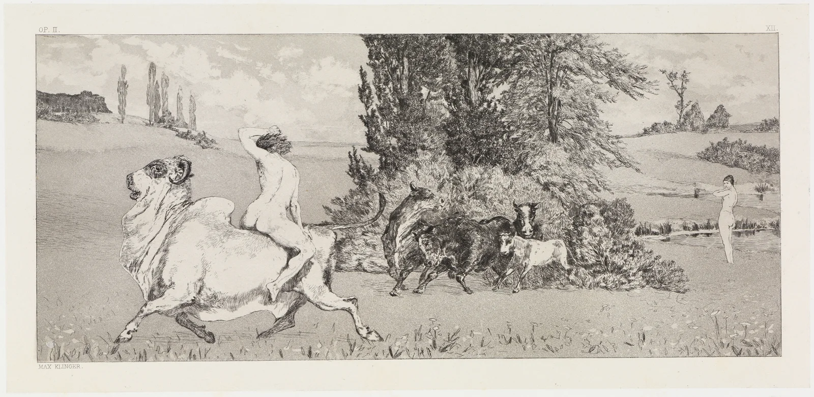Apollo und Daphne III (Rettungen Ovidischer Opfer, Opus II, Blatt 12) av Max Klinger
