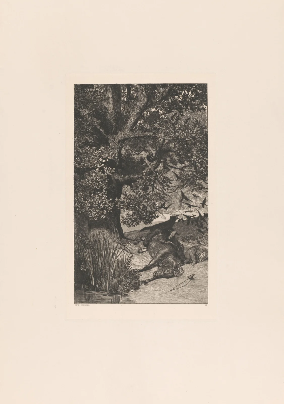 Gefallener Reiter (Fallen Rider) av Max Klinger