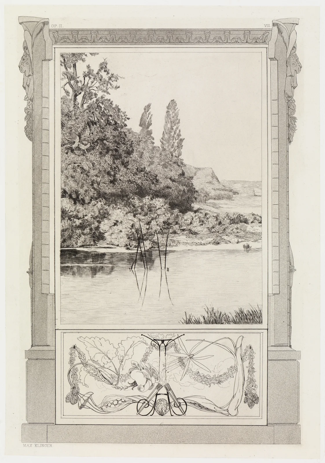 Narcissus und Echo II (Rettungen Ovidischer Opfer, Opus II, Blatt 8) av Max Klinger